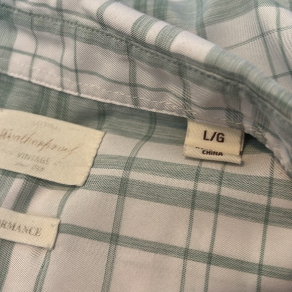 Weatherproof men’s white and green short sleeve button down shirt size large - Picture 8 of 9